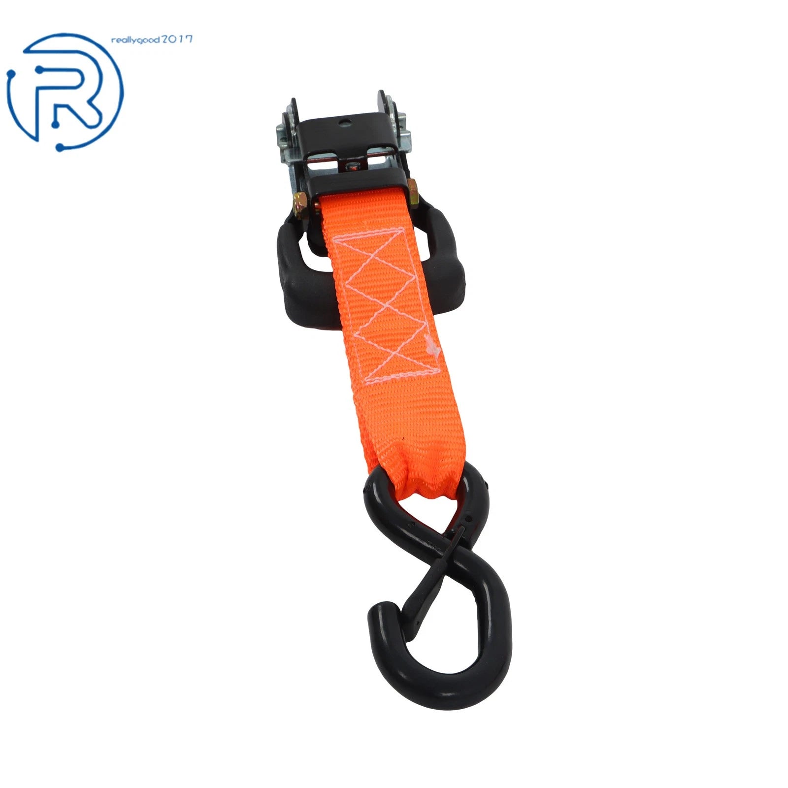 Set of 4 Tie Downs 1.6" × 8' Ratchet Straps 5208 lbs with S Hook Orange