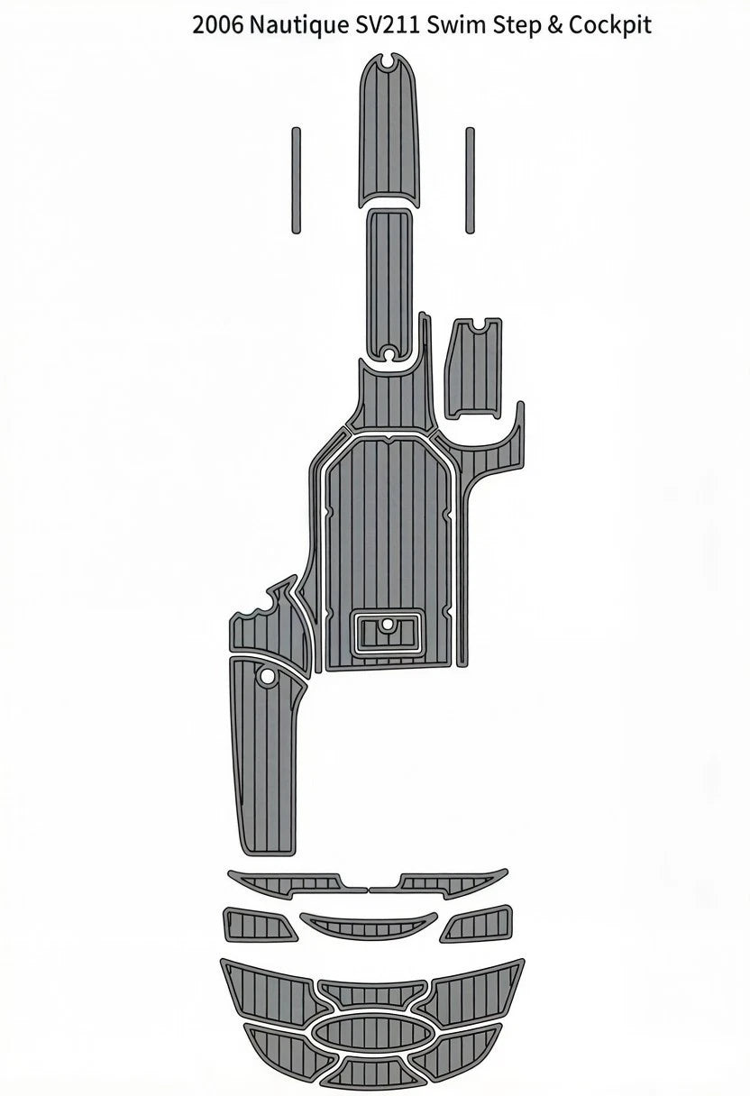 EVA Faux Teak Deck Floor Mat for Nautique SV211 (2005–2007)