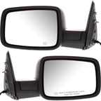 Set of 2 Power Mirrors for Ram 1500 (2011–2012) Black Manual Folding Heated