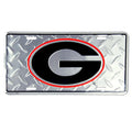 Georgia Bulldogs Diamond Aluminum License Plate Sign Tag