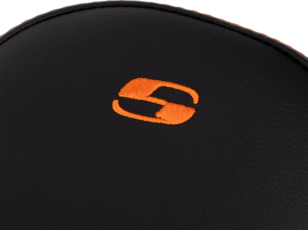 SADDLEMEN Step-Up Seat for FLH/FLT (2008–2023) - Front Lattice Stitch, Orange Stitch