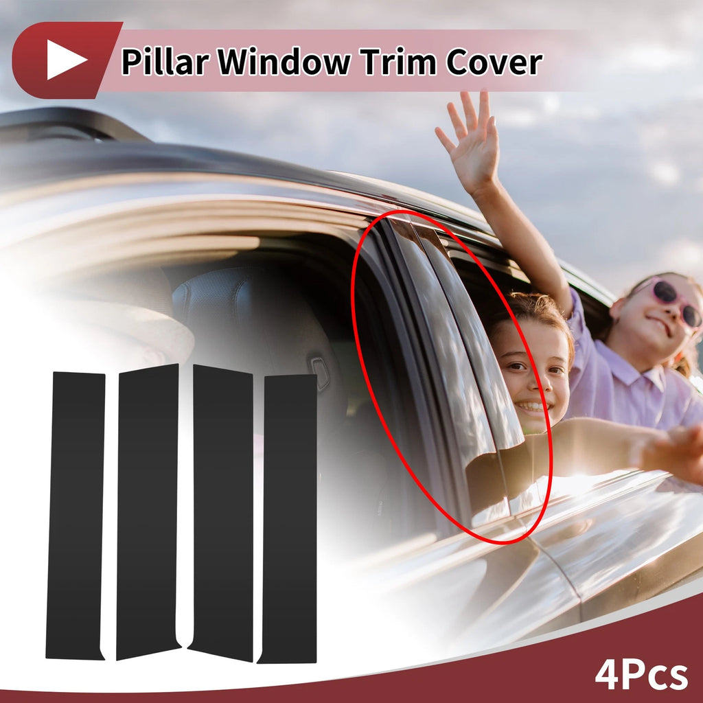 Set of 4 Car Door Pillar Window Trim for Toyota Tacoma (2024–2025) Black