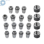 Set of 19 ER11 Collets with M14 Nuts for Micro Machining