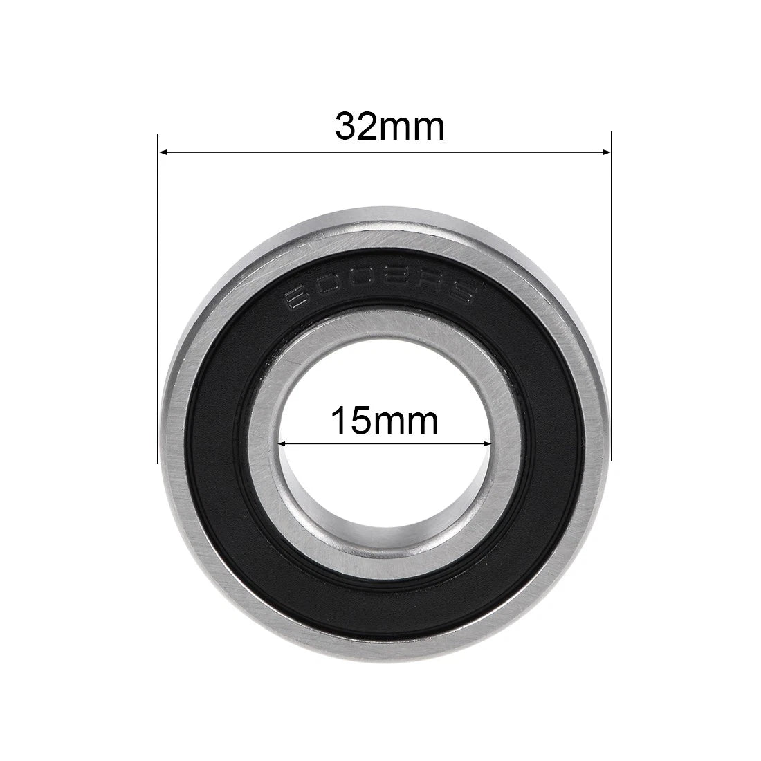 Set of 4 Deep Groove Ball Bearings 6002-2RS 15x32x9mm Double Sealed Chrome