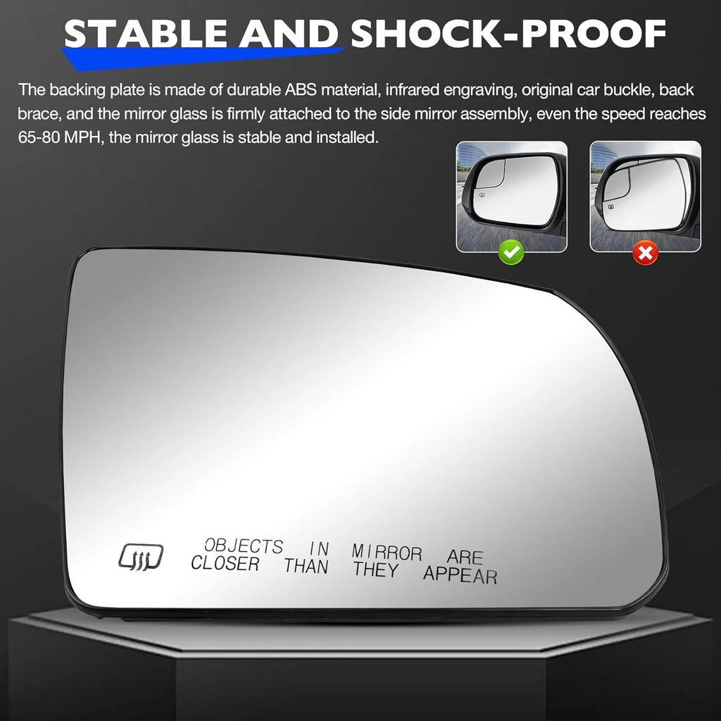 Heated Passenger Side Mirror Glass Assembly for Toyota Tundra, Sequoia (2007-2021)