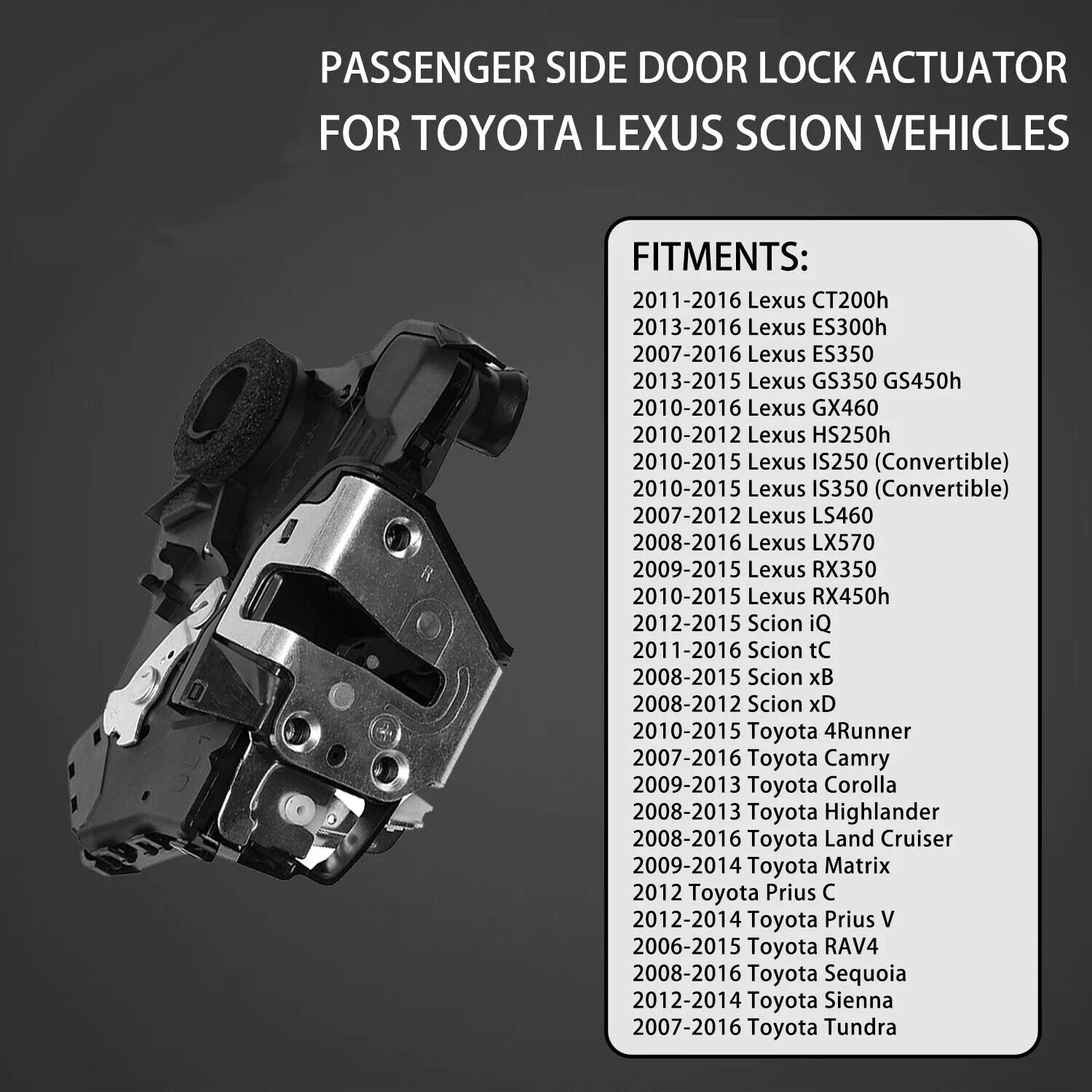 Door Lock Actuator for Toyota Camry Tundra Lexus GX460 Scion (2007–2019)
