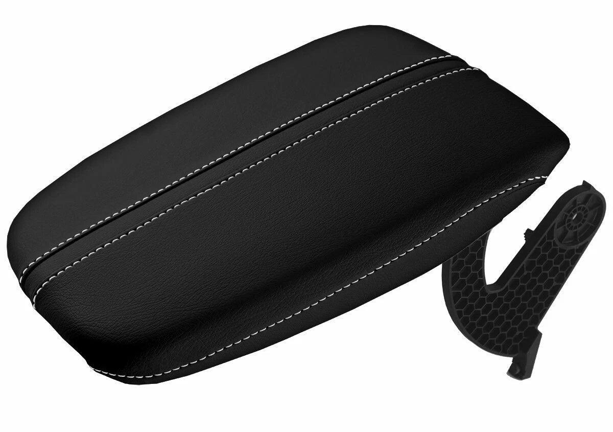 Leather Console Lid Armrest Cover for Acura TLX (2015–2020) White Stitch