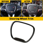 Carbon Fiber Steering Wheel Frame Trim Ring for Dodge Challenger Charger (2015–2023)