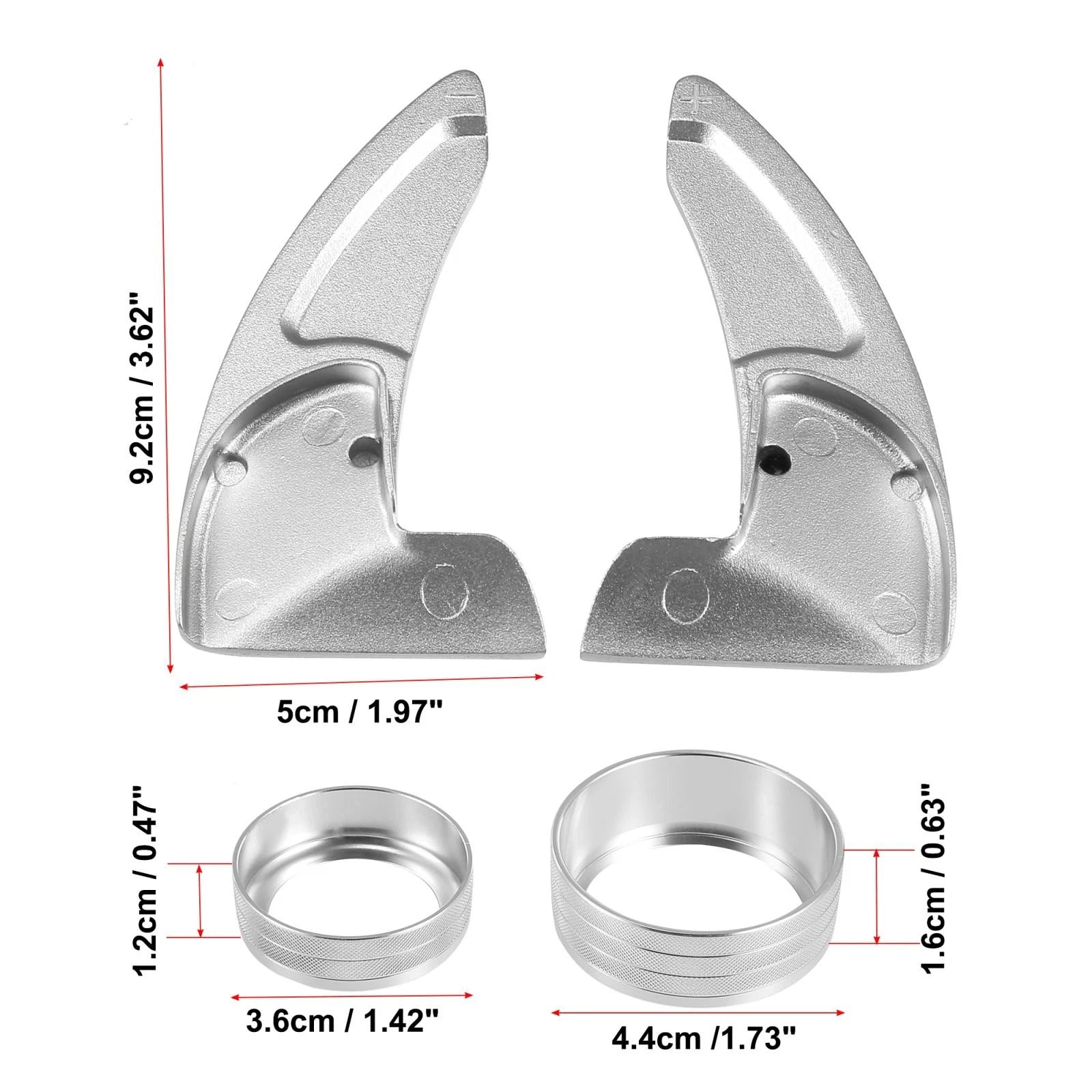 Silver Tone Inner Paddle Shifter Set for Dodge Charger (2015–2023) 745065577905