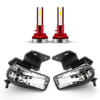 Clear Lens White LED Fog Light with Bracket for Chevy 1500 2500 3500 (2015-2020)