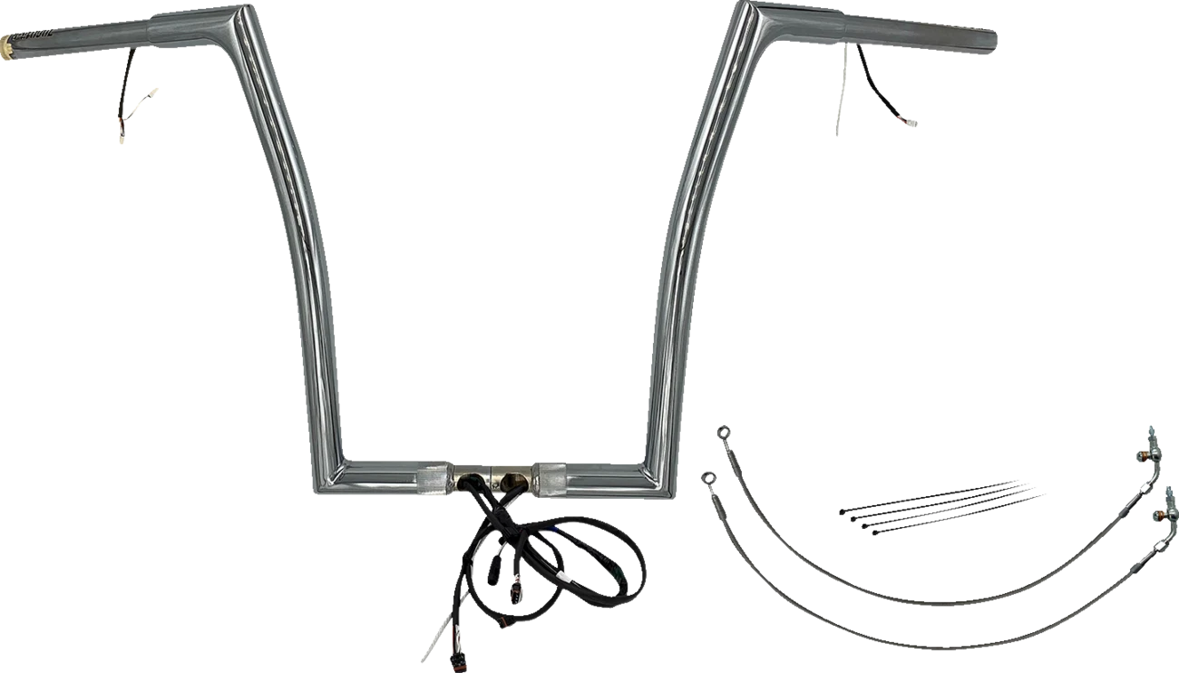 1-1/4" Flat Top Handlebar Kit for Harley Davidson (16") - Chrome