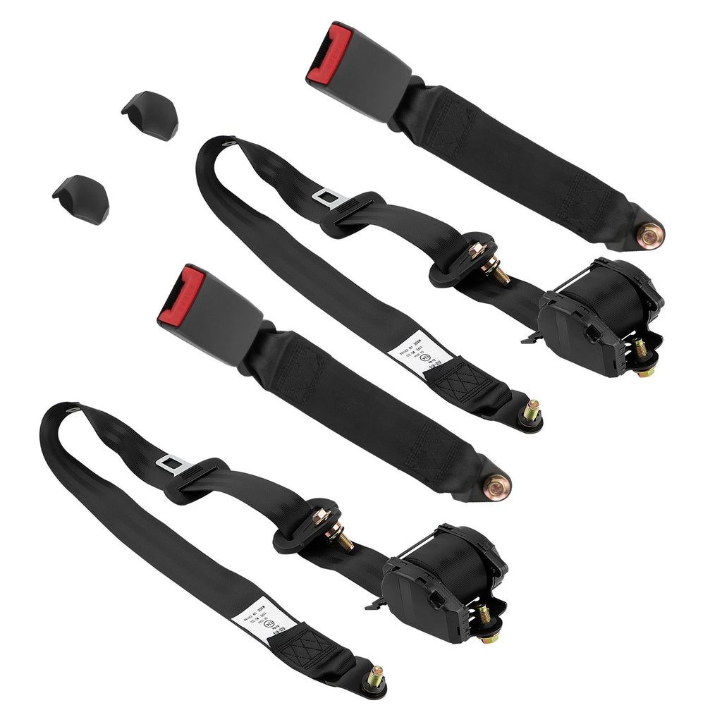 2X Retractable 3 Point Safety Seat Belt Straps for Car Auto Vehicle