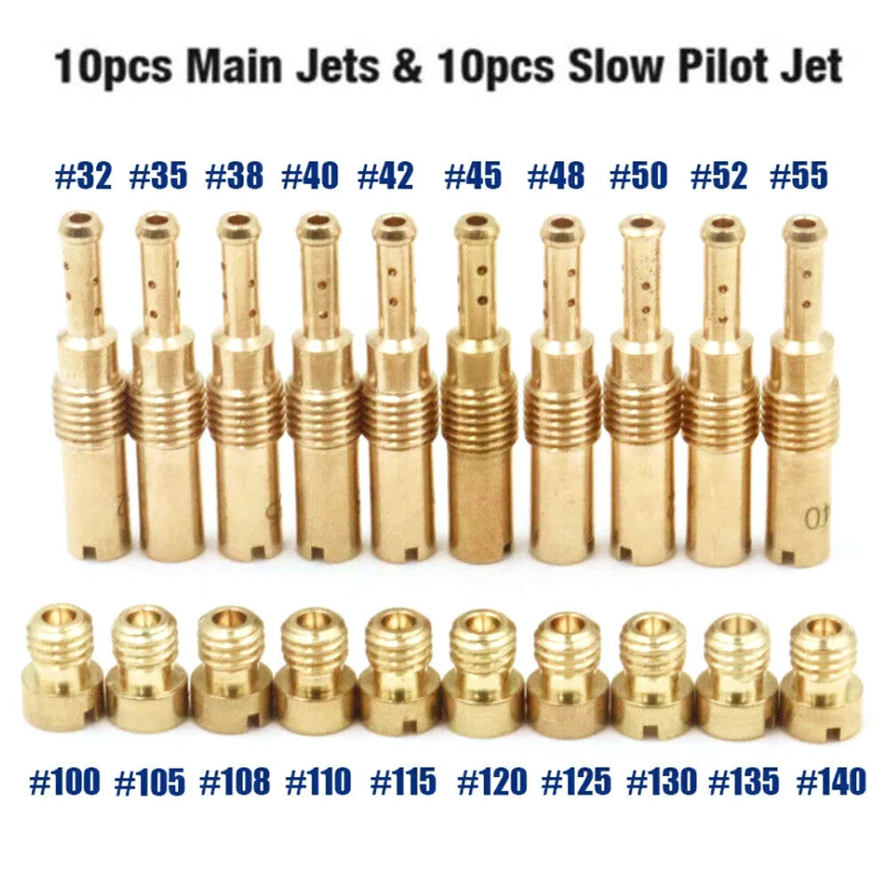 10x Carburetor Main Jet & Slow/Plot Jet Kit for PWK Keihin OKO CVK PE
