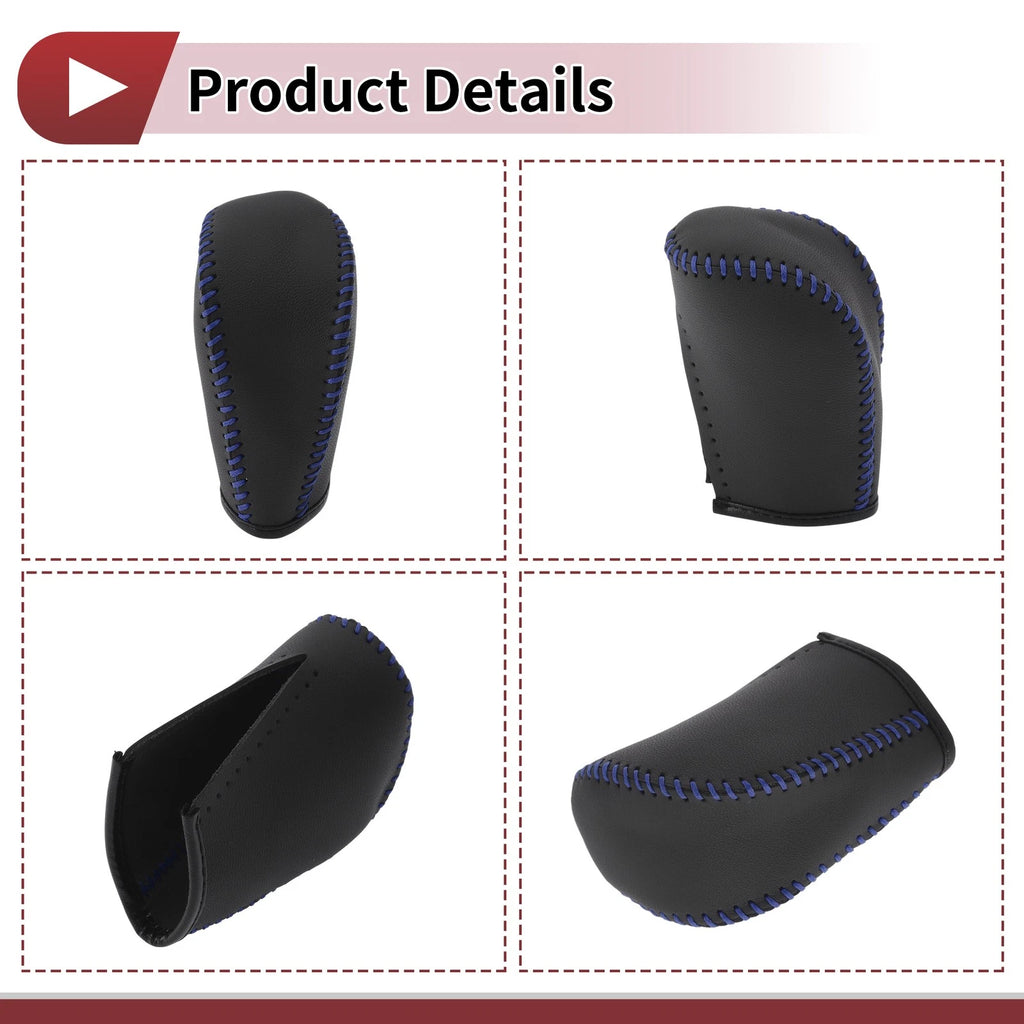 1 Pc Gear Shift Knob Cover for Subaru Forester (2006–2012) Black Blue Faux Leather