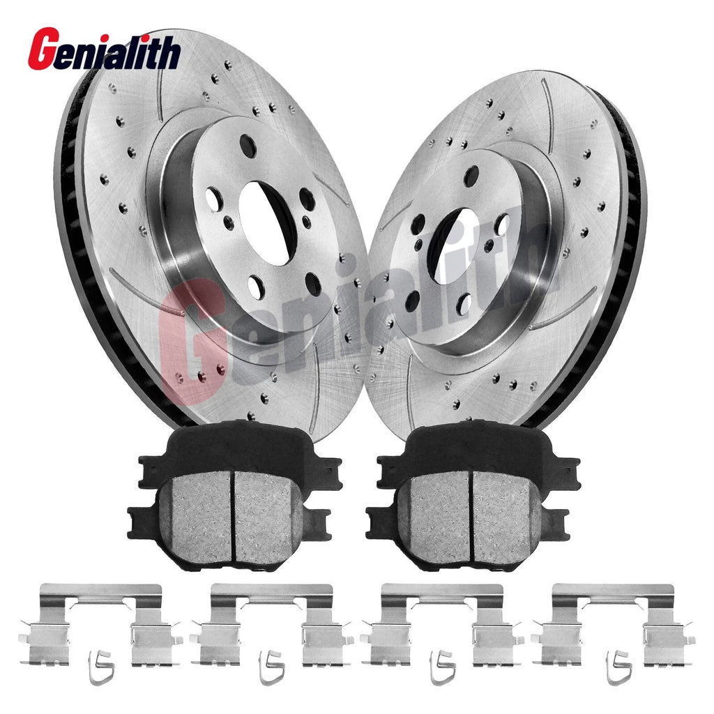 Front Slotted Rotors & Ceramic Brake Pads Kit for Toyota Celica (2000–2005)