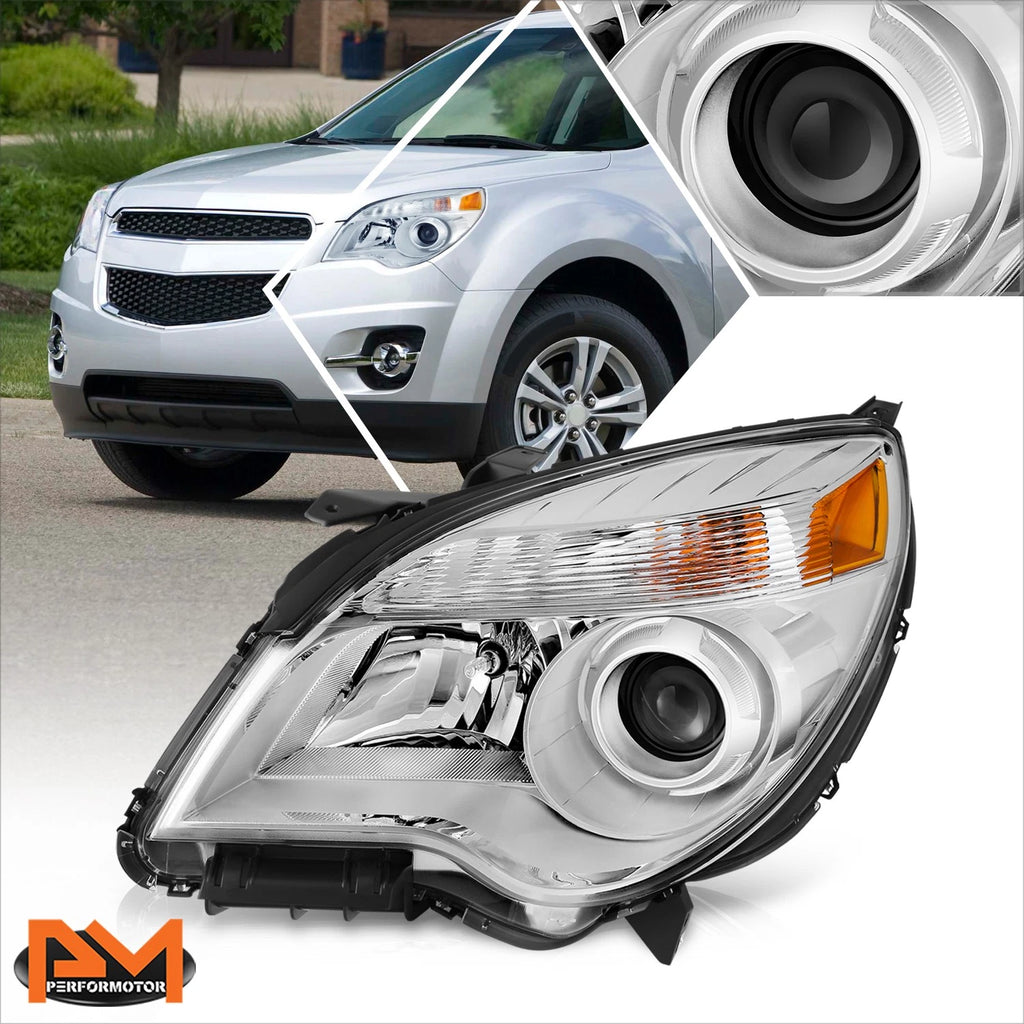 Left Side Projector Headlight for Chevy Equinox LTZ (2010–2015) Chrome/Amber
