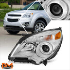 Left Side Projector Headlight for Chevy Equinox LTZ (2010–2015) Chrome/Amber