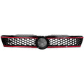 Grille for Volkswagen Jetta (2011–2014) Hex Mesh Black with Red Trim