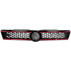 Grille for Volkswagen Jetta (2011–2014) Hex Mesh Black with Red Trim