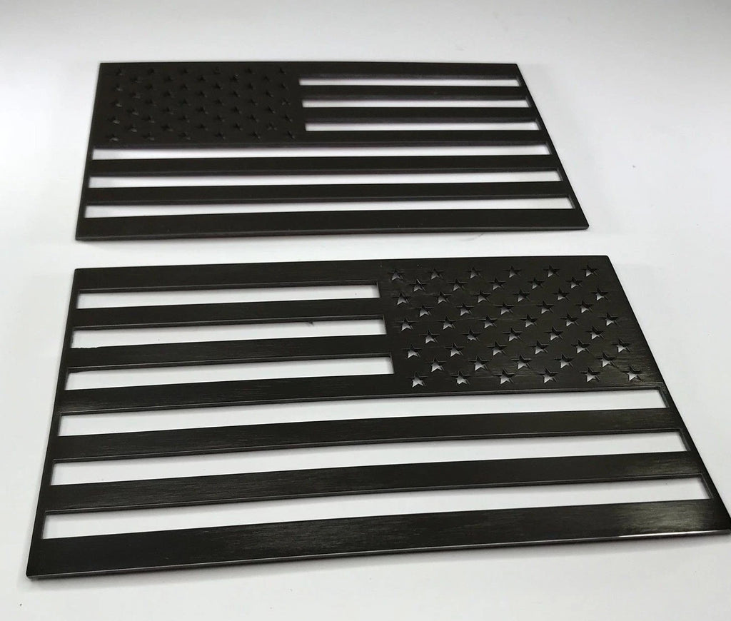 Stainless Steel American Flag Emblems Decal Stickers Set for Cars Trucks (2000–2020)