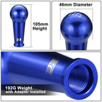 46mm 6-Speed Aluminum Blue Shift Knob w/ Adapters M8 M10 M12 for Universal