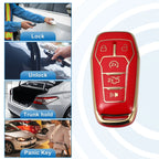 TPU Remote Key Fob Case Cover for Ford Fusion F150 (2013–2020) Red