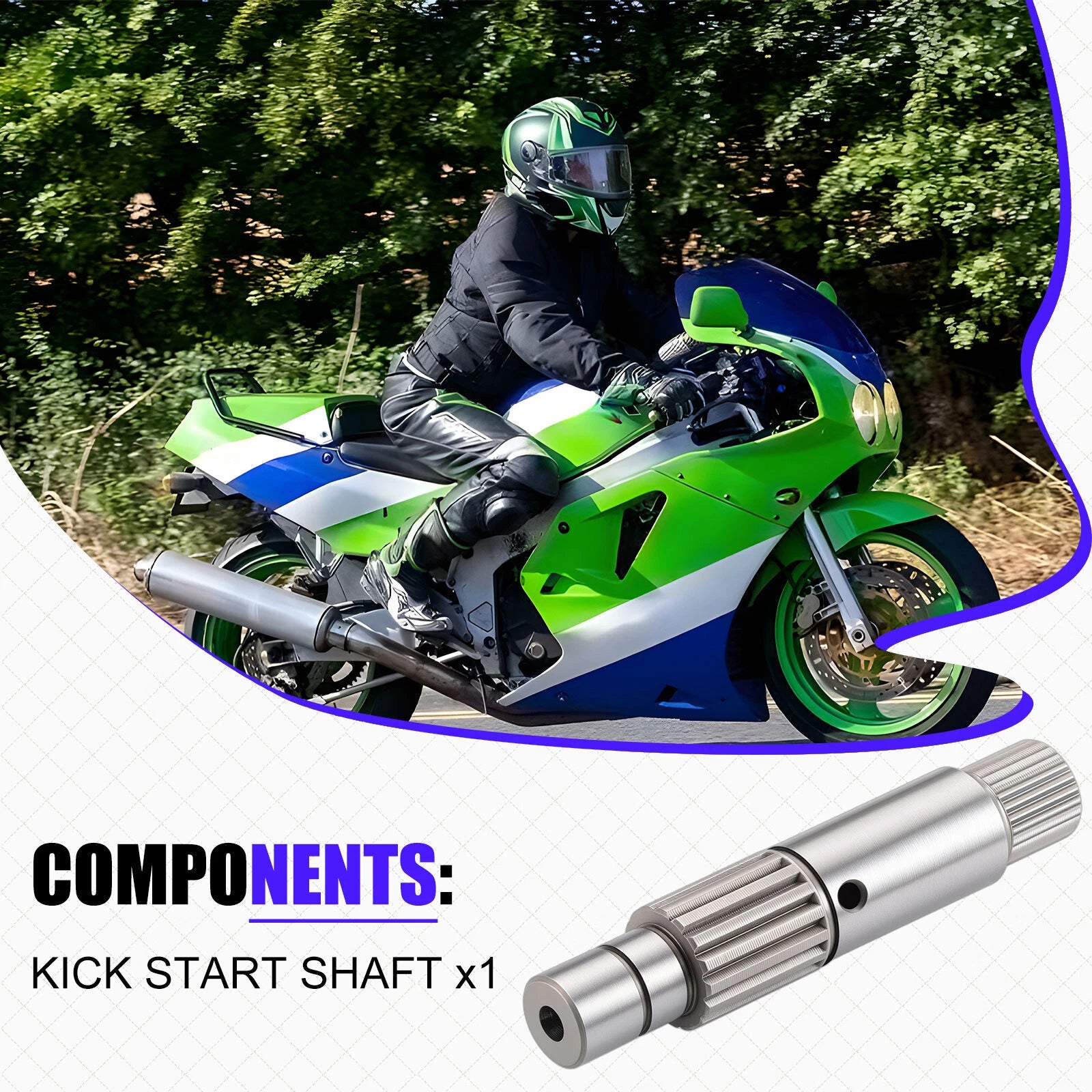 Kick Start Shaft for Kawasaki KX 65 80 85 100 112 (1998–2024) 13066-1097
