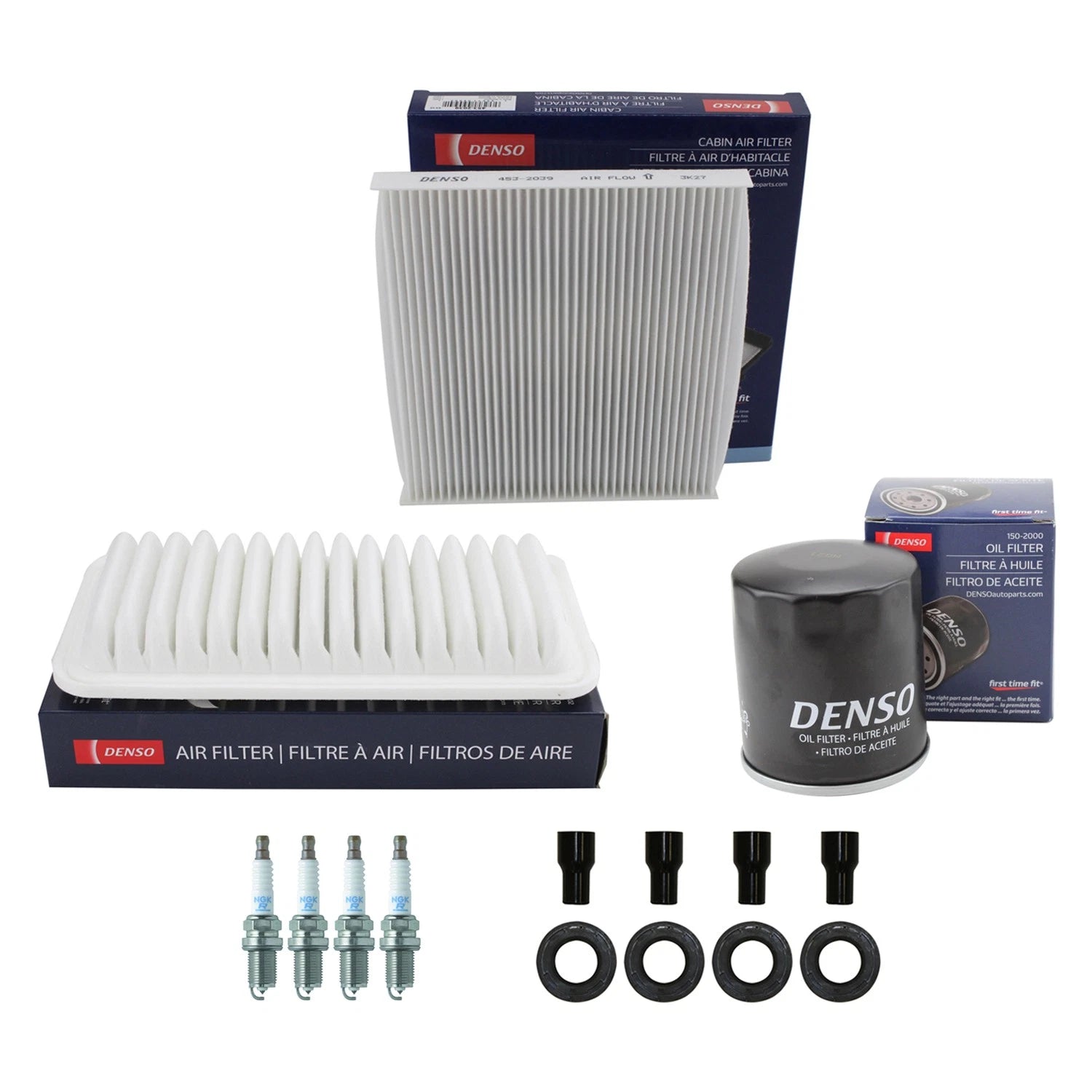 Tune Up Kit with 4 NGK Spark Plugs & Boots for Toyota Corolla Matrix (2003–2008)