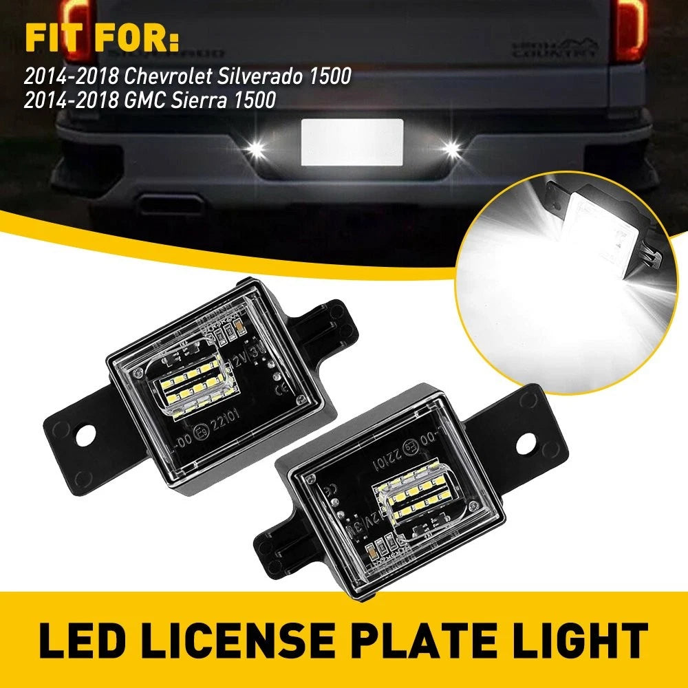 LED License Plate Light for Chevy Silverado GMC Sierra 1500 2500 (2007–2018)
