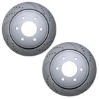 2 Rear Drilled Slotted 348mm Brake Rotors for Ford F-150 (2015–2023)