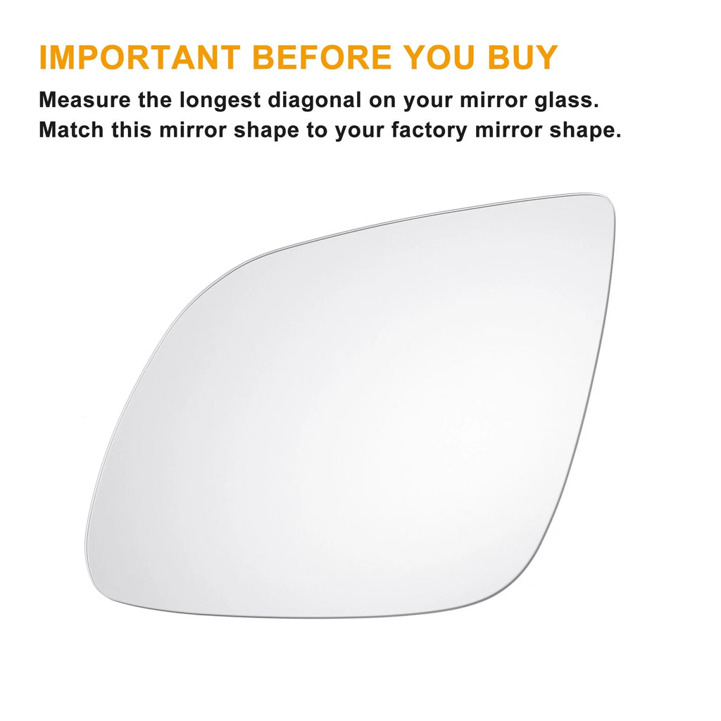 Left Side Heated White Mirror Glass for Audi Q5 (2008–2016)