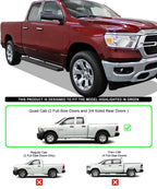 Running Boards 6 Inch Matte Black for Dodge Ram 1500 Quad Cab (2019-2026)