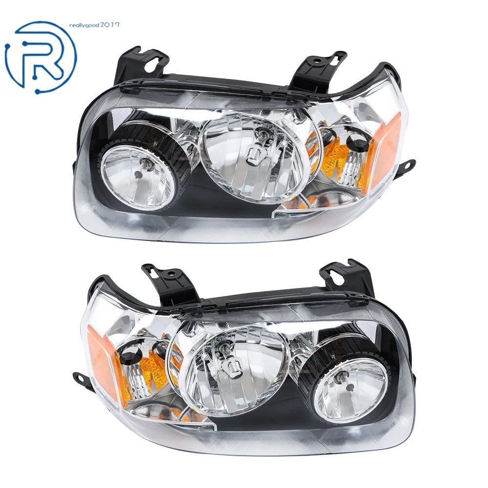 Set of 2 Halogen Chrome Headlight Assembly for Ford Escape (2005–2007)