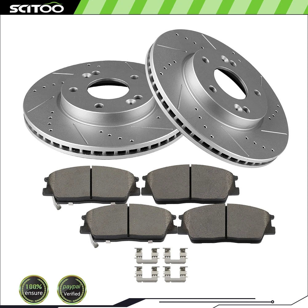 Front Rotors Ceramic Brake Pads Kit for Hyundai Venue (2020–2022) Kia Soul