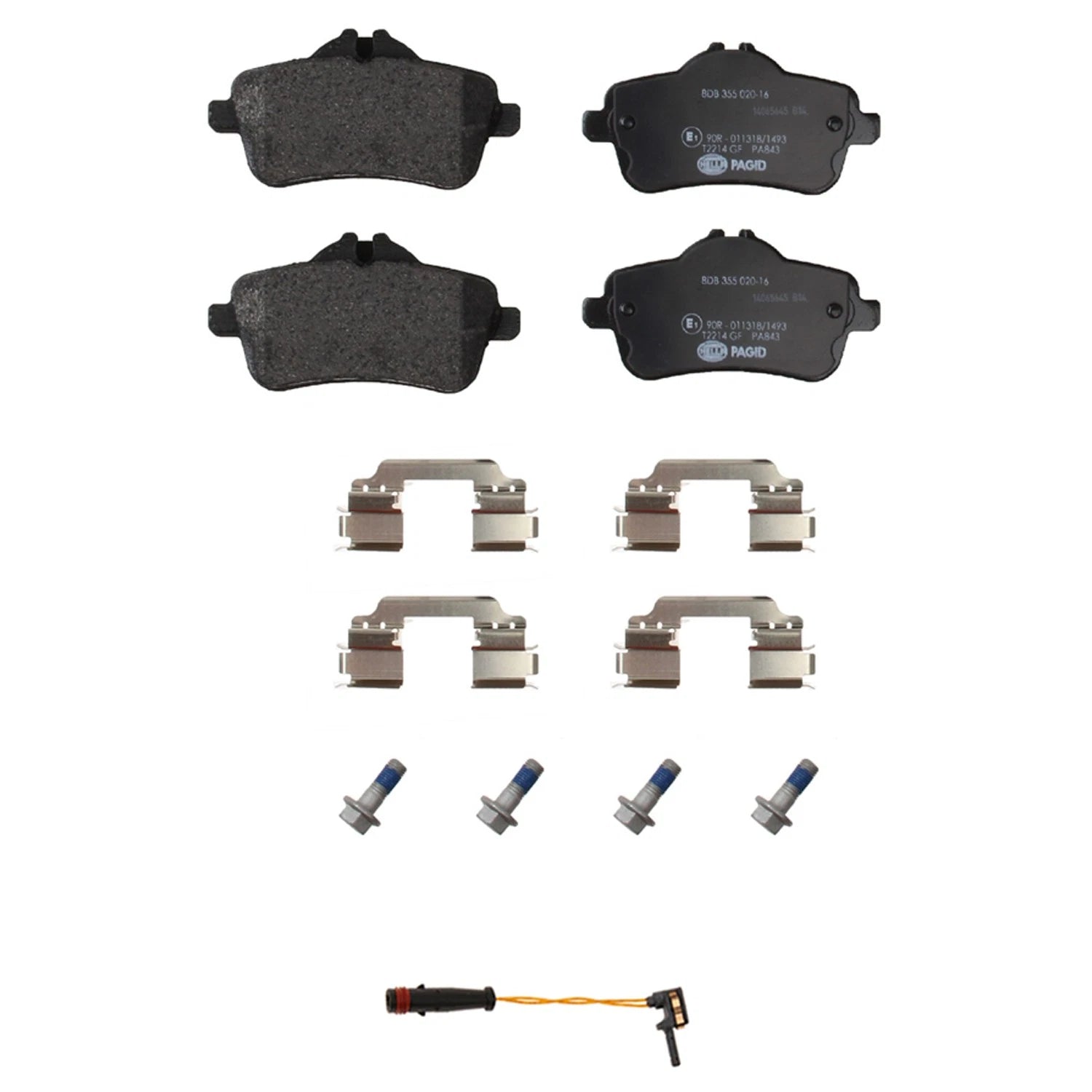 Hella Rear Low-Met Disc Brake Pad Set with Sensor for Mercedes X166 GL63 AMG (2013–2019)