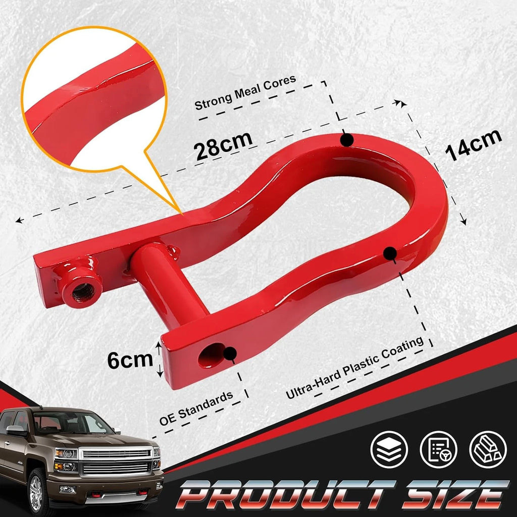 2Pcs Red Tow Hooks for Chevrolet GMC Silverado Sierra 1500 (2007–2019) 84192871