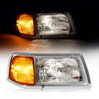 RH Headlight and Corner Lamp with Chrome Bezel for Peterbilt 375 385 (1999-2008)