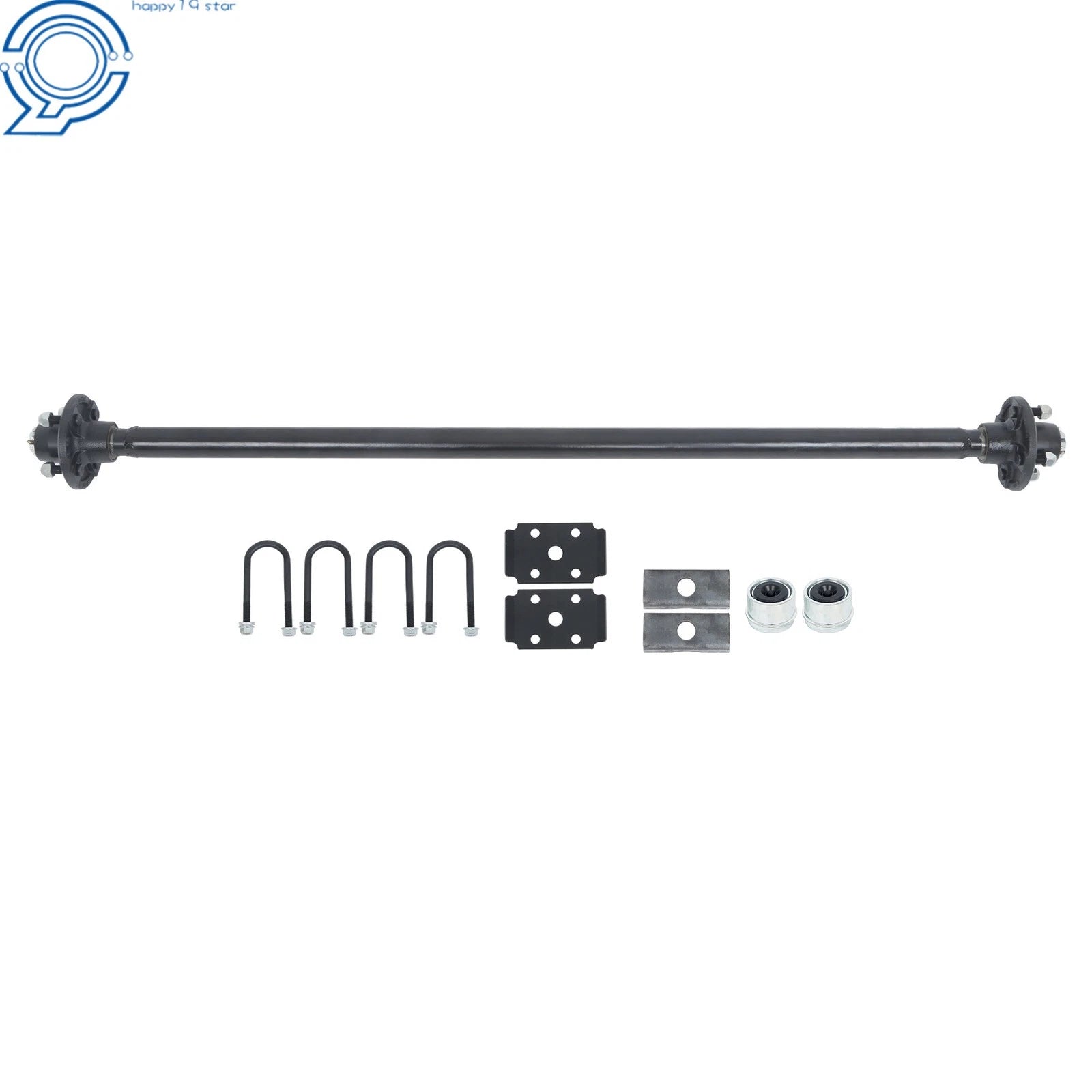 4 Lug Trailer Axle for Light Trailers (2000 lbs, 4' Hub Face, 42' Spring Center)
