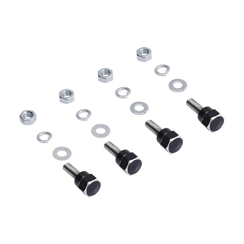 Set of 4 Aluminum Black & Silver Hex License Plate Frame Bolts for Harley Yamaha