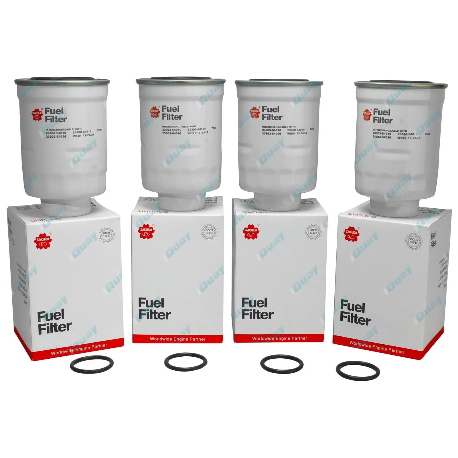 Pack of 4 Diesel Fuel Filters for FC-11190, Interchangeable with Ryco Z699