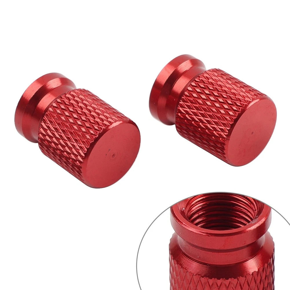 Set of 4 Tire Valve Caps for Car Motor Rim Vent (Red)