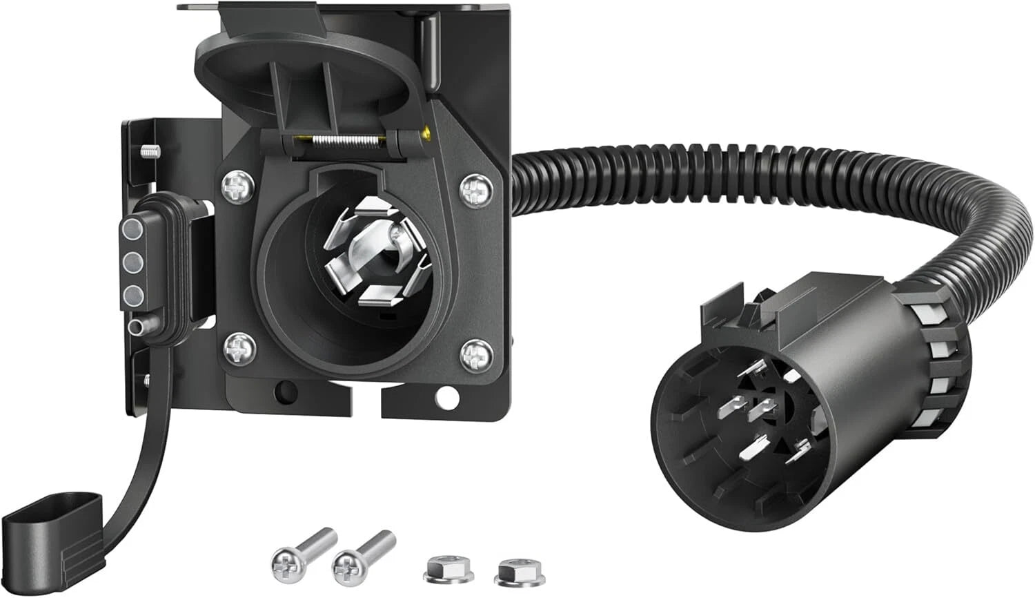 7 Way Trailer Wiring Harness 4 Way Flat Plug Kit for Chevy Silverado 1500 2500 (2007–2018)
