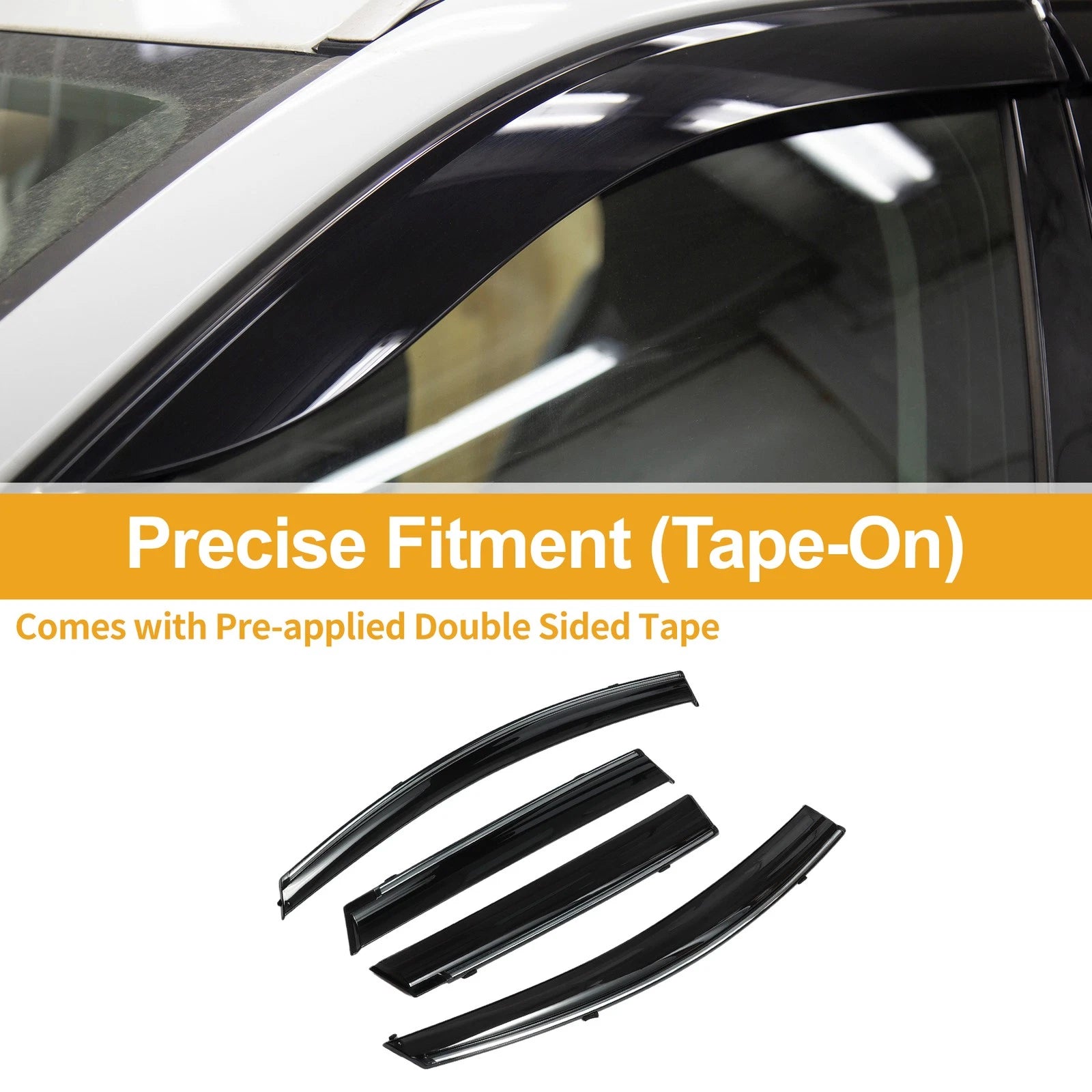 Set of 4 Window Deflectors for Nissan Murano (2009–2014) Black Vent Visor
