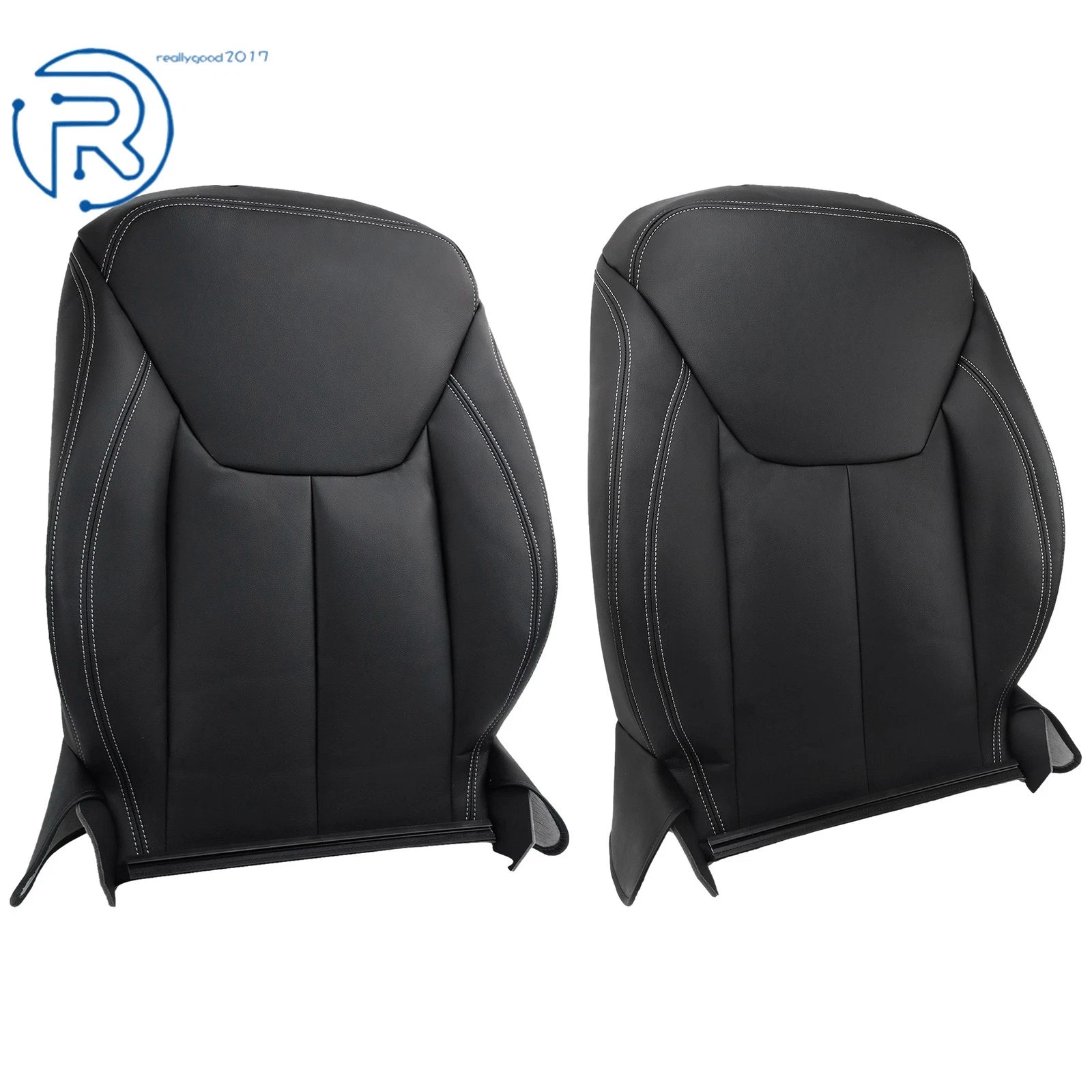 Set of 2 Leather Seat Covers for Jeep Wrangler (2013-2017) Black
