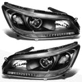Projector Headlights for Honda Accord (2013–2015) - Black Housing, Clear Corner