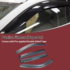 Set of 4 Window Deflectors for Ford Ranger (2019–2023) Side Vent Visors Black