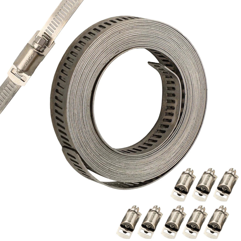 Hose Clamp Kit for Universal Applications (2 Meters, Metal Straps, Reusable)