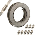 Hose Clamp Kit for Universal Applications (2 Meters, Metal Straps, Reusable)