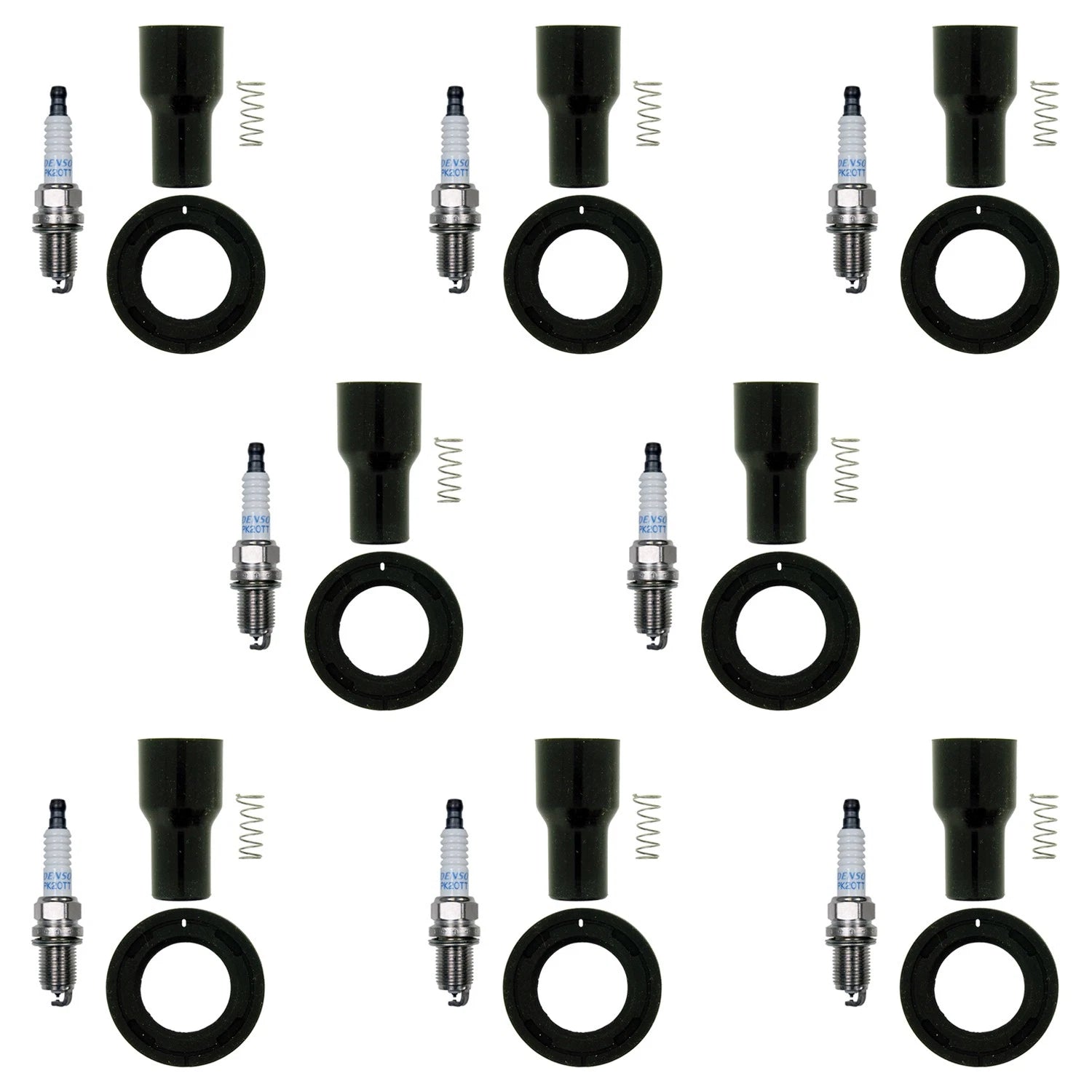 Set of 8 Denso Platinum TT Spark Plugs & NGK Coil Boots for 4Runner Sequoia V8 (2003–2022)
