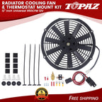 12" Electric Radiator Cooling Fan with Thermostat Mount Kit Universal